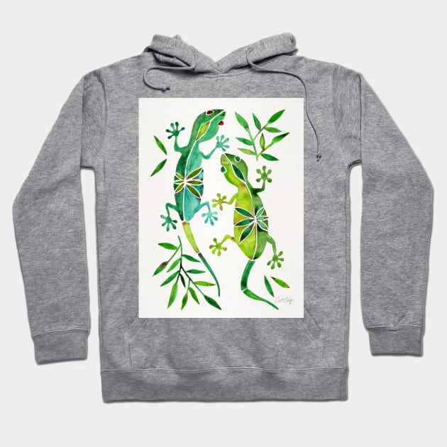 gecko green Hoodie by CatCoq